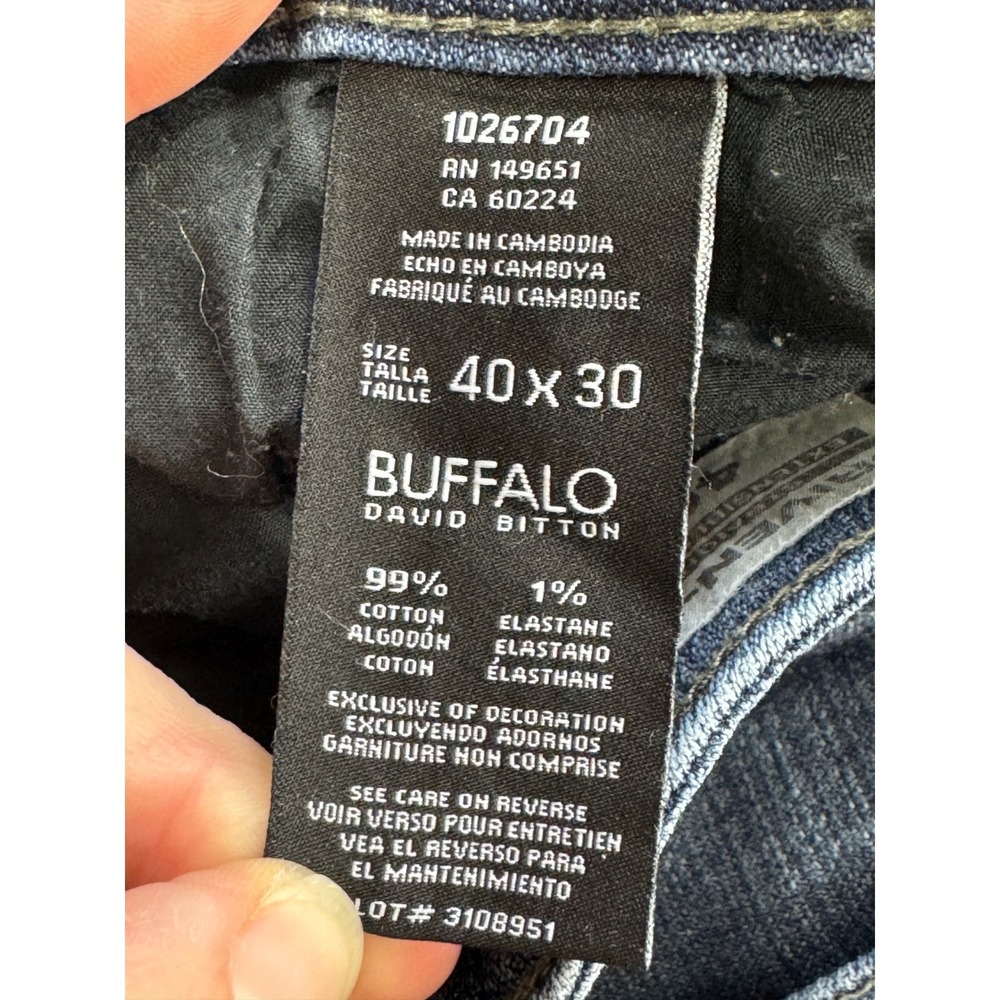 Buffalo Mens Driven-X Basic Straight Stretch Blue Jeans 40x30 Meas: 40x30 - Picture 5 of 6